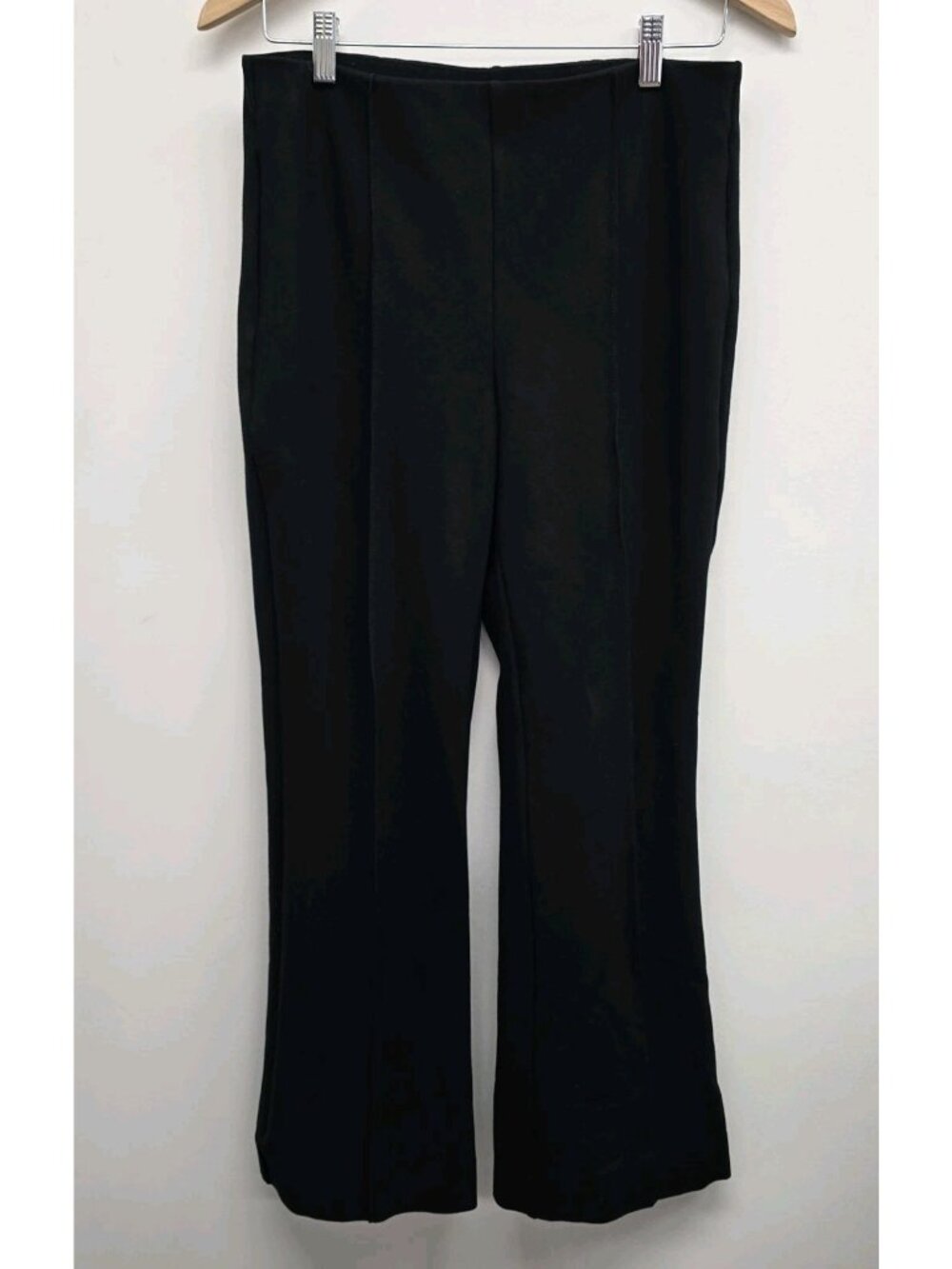 Maeve The Margot Kick Flare Cropped Pants Size Medium Black Ponte Anthropologie